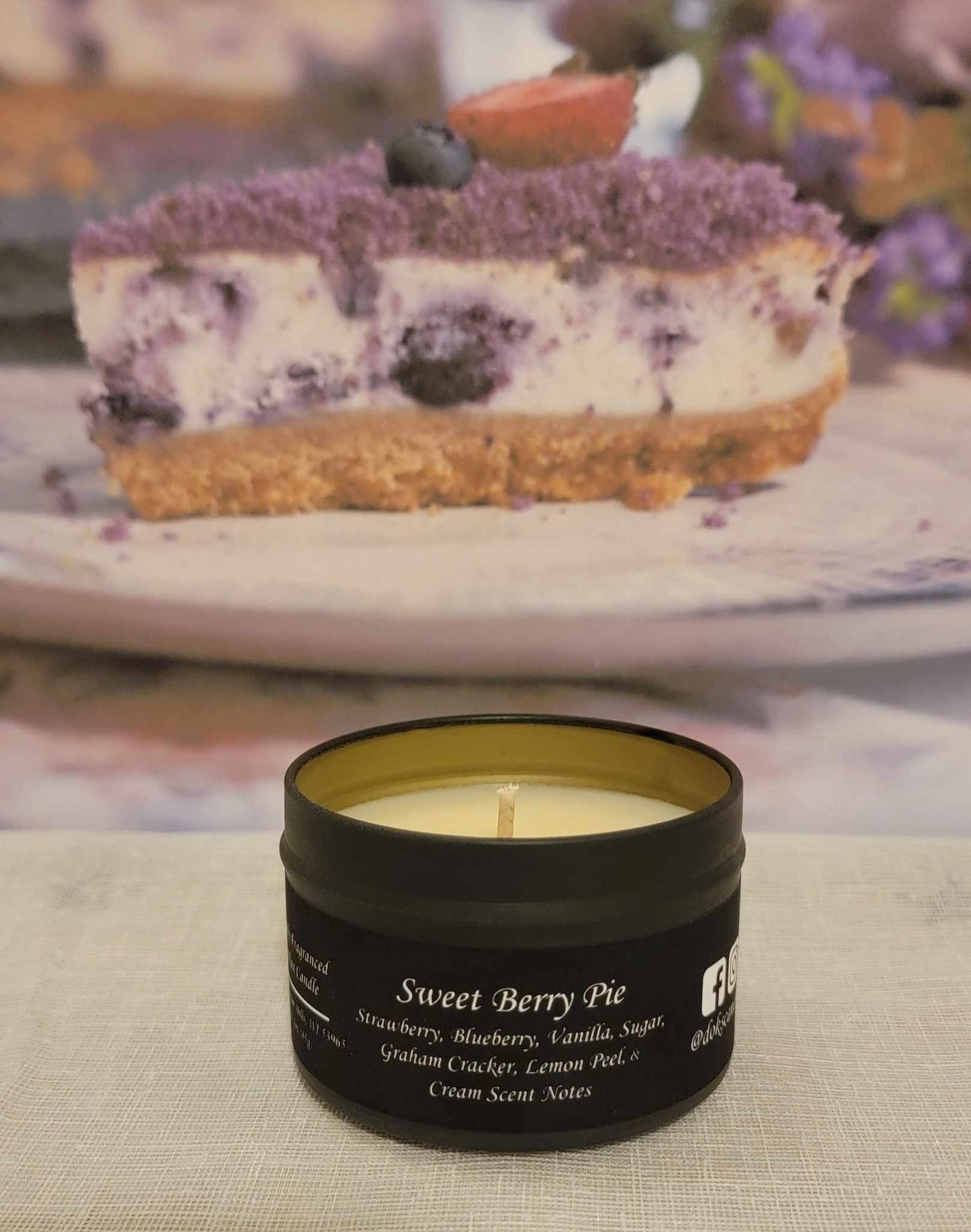 Sweet Berry Pie/ 3oz Soy Wax Candle